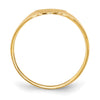 Gold Polished Tall Oval Open Back Signet Ring