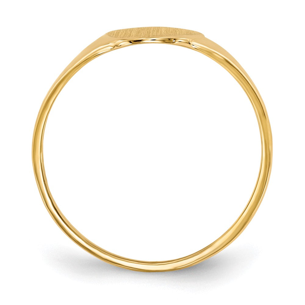 Gold Polished Tall Oval Open Back Signet Ring