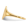 Gold Polished Tall Oval Open Back Signet Ring