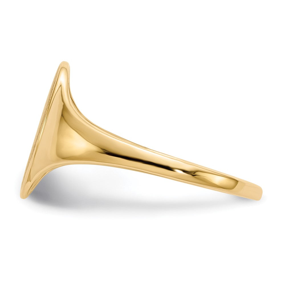 Gold Polished Tall Oval Open Back Signet Ring