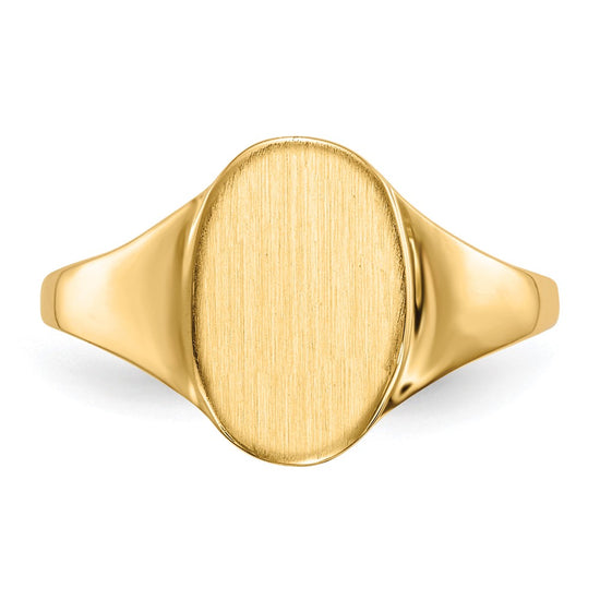 Gold Polished Tall Oval Open Back Signet Ring