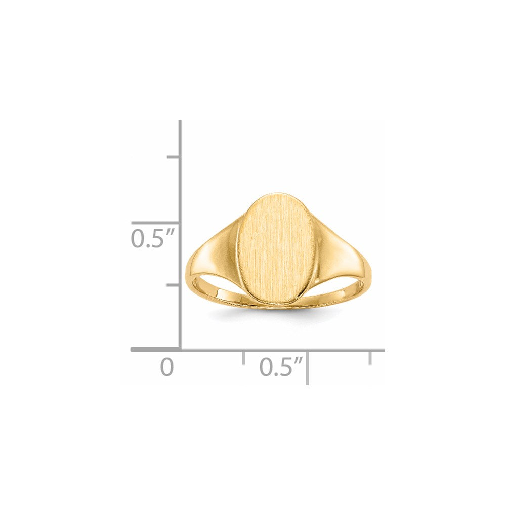 Gold Polished Tall Oval Open Back Signet Ring