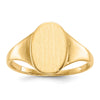 Gold Polished Tall Oval Open Back Signet Ring