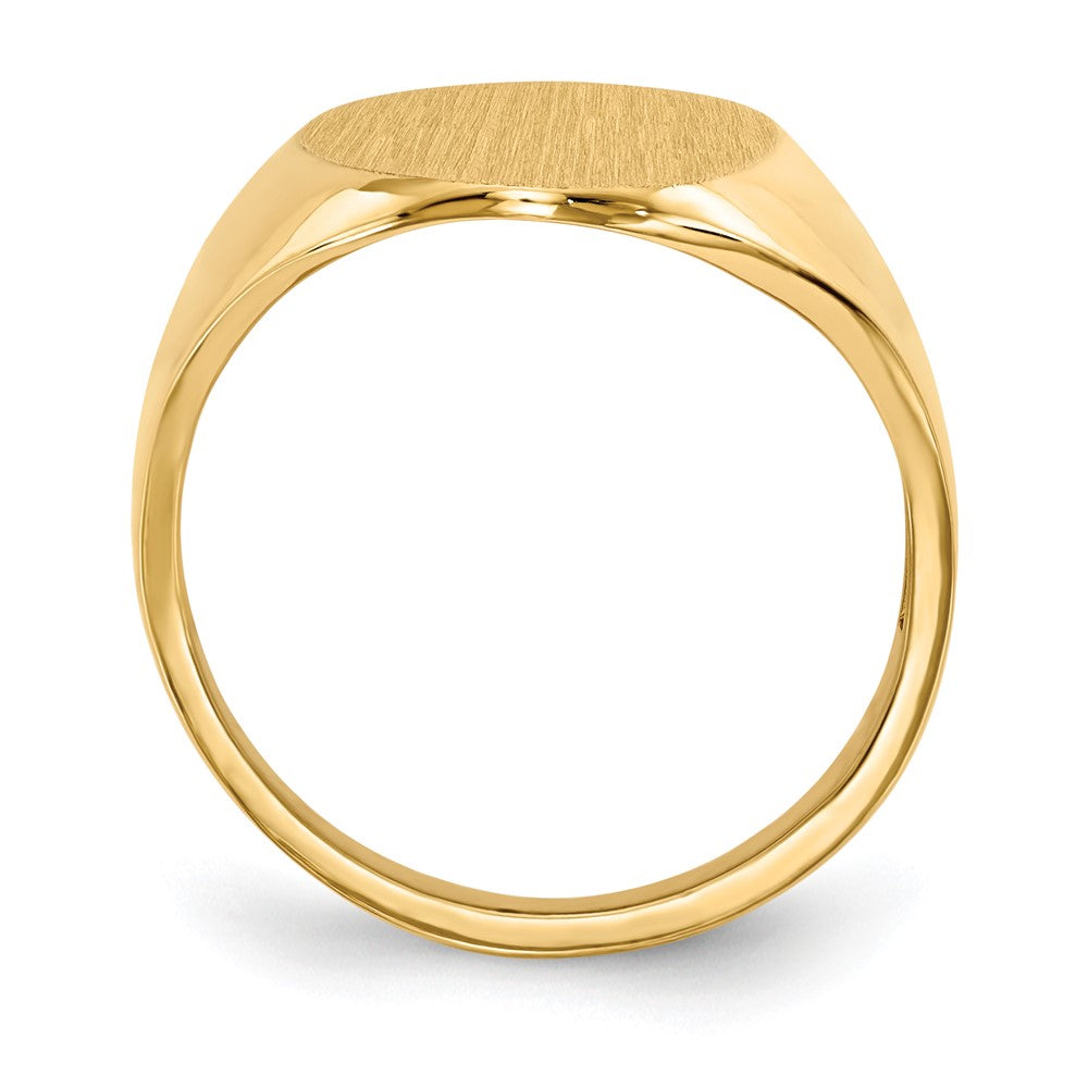 Gold Polished Tall Oval Open Back Signet Ring