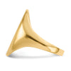 Gold Polished Tall Oval Open Back Signet Ring