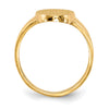 Gold Polished Tall Oval Closed Back Signet Ring