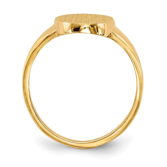 Gold Polished Tall Oval Closed Back Signet Ring
