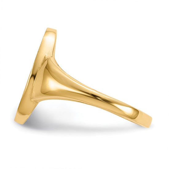 Gold Polished Tall Oval Closed Back Signet Ring