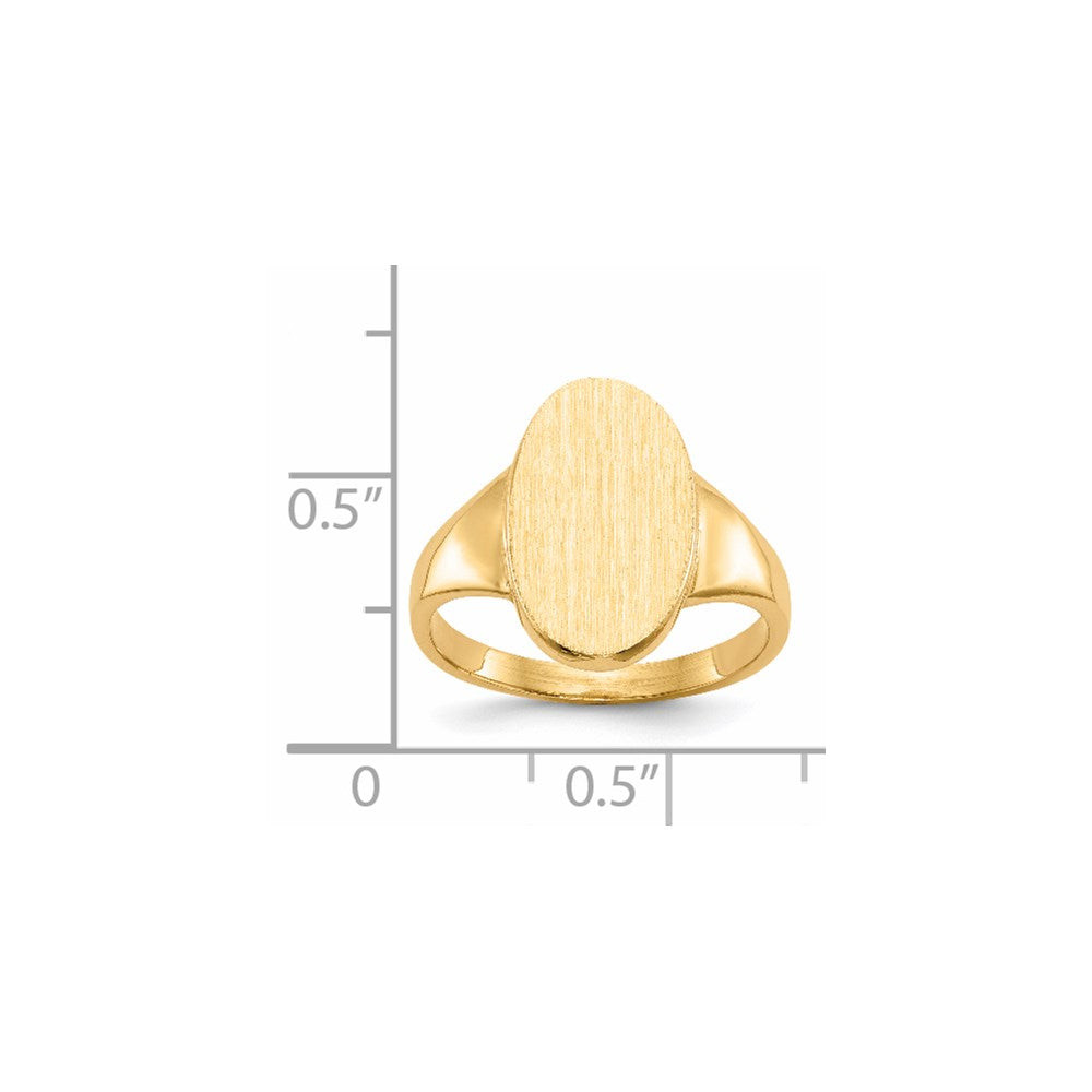 Gold Polished Tall Oval Closed Back Signet Ring