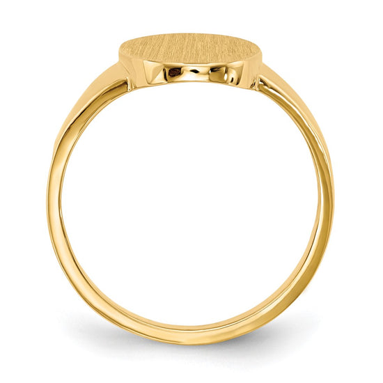 Gold Polished Tall Oval Open Back Signet Ring