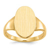 Gold Polished Tall Oval Open Back Signet Ring