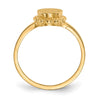 Gold Polished Bordered Open Back Signet Ring