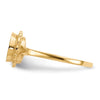Gold Polished Bordered Open Back Signet Ring