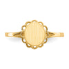 Gold Polished Bordered Open Back Signet Ring