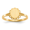 Gold Polished Bordered Open Back Signet Ring