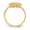 Gold Polished Bordered Open Back Signet Ring