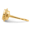 Gold Polished Bordered Open Back Signet Ring