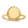 Gold Polished Bordered Open Back Signet Ring