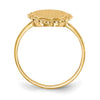 Gold Polished Bordered Open Back Signet Ring