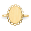 Gold Polished Bordered Open Back Signet Ring