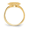 Gold Polished Bordered Open Back Signet Ring