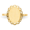 Gold Polished Bordered Open Back Signet Ring