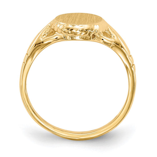 14k 8.5x6.5mm Open Back Child's Signet Ring