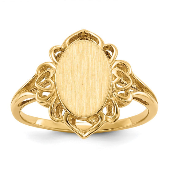 14k 7.5x10.5mm Open Back Signet Ring