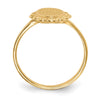 Gold Polished Bordered Open Back Signet Ring