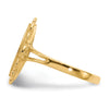 Gold Polished Bordered Open Back Signet Ring