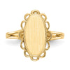 Gold Polished Bordered Open Back Signet Ring