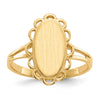 Gold Polished Bordered Open Back Signet Ring