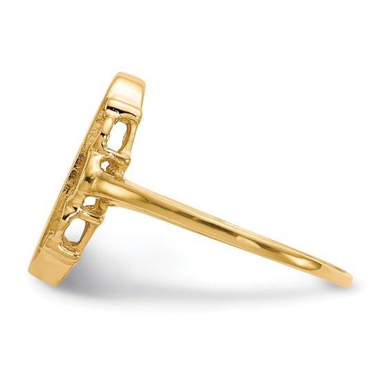 Gold Polished Bordered Signet Ring