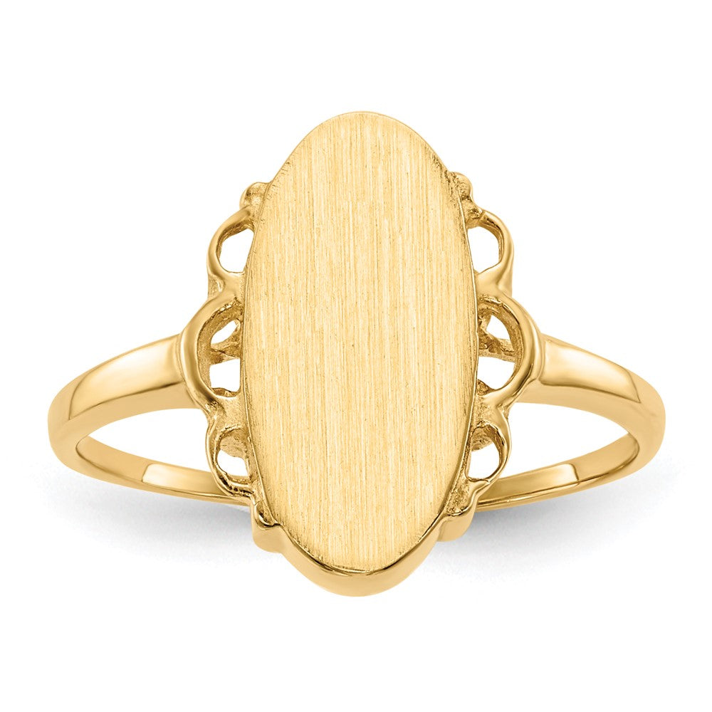 Gold Polished Bordered Signet Ring