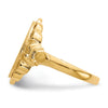 Gold Polished Bordered Open Back Signet Ring