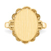 Gold Polished Bordered Open Back Signet Ring