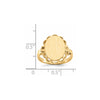 Gold Polished Bordered Open Back Signet Ring