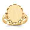 Gold Polished Bordered Open Back Signet Ring
