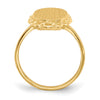 Gold Polished Bordered Open Back Signet Ring