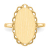 Gold Polished Bordered Open Back Signet Ring