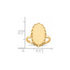Gold Polished Bordered Open Back Signet Ring