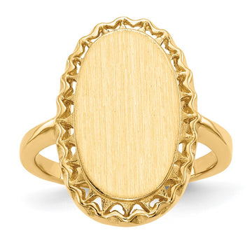 14k 9.5x16.5mm Open Back Signet Ring