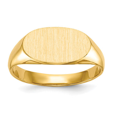 14k 6.25x11.5mm Closed Back Size 4 Oval Signet Ring