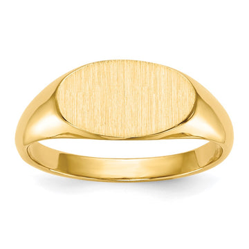 14k 11.0x6.5mm Closed Back Size 4 Oval Signet Ring