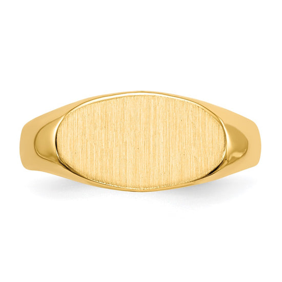 Gold Polished Oval Closed Back Signet Ring