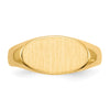 Gold Polished Oval Closed Back Signet Ring
