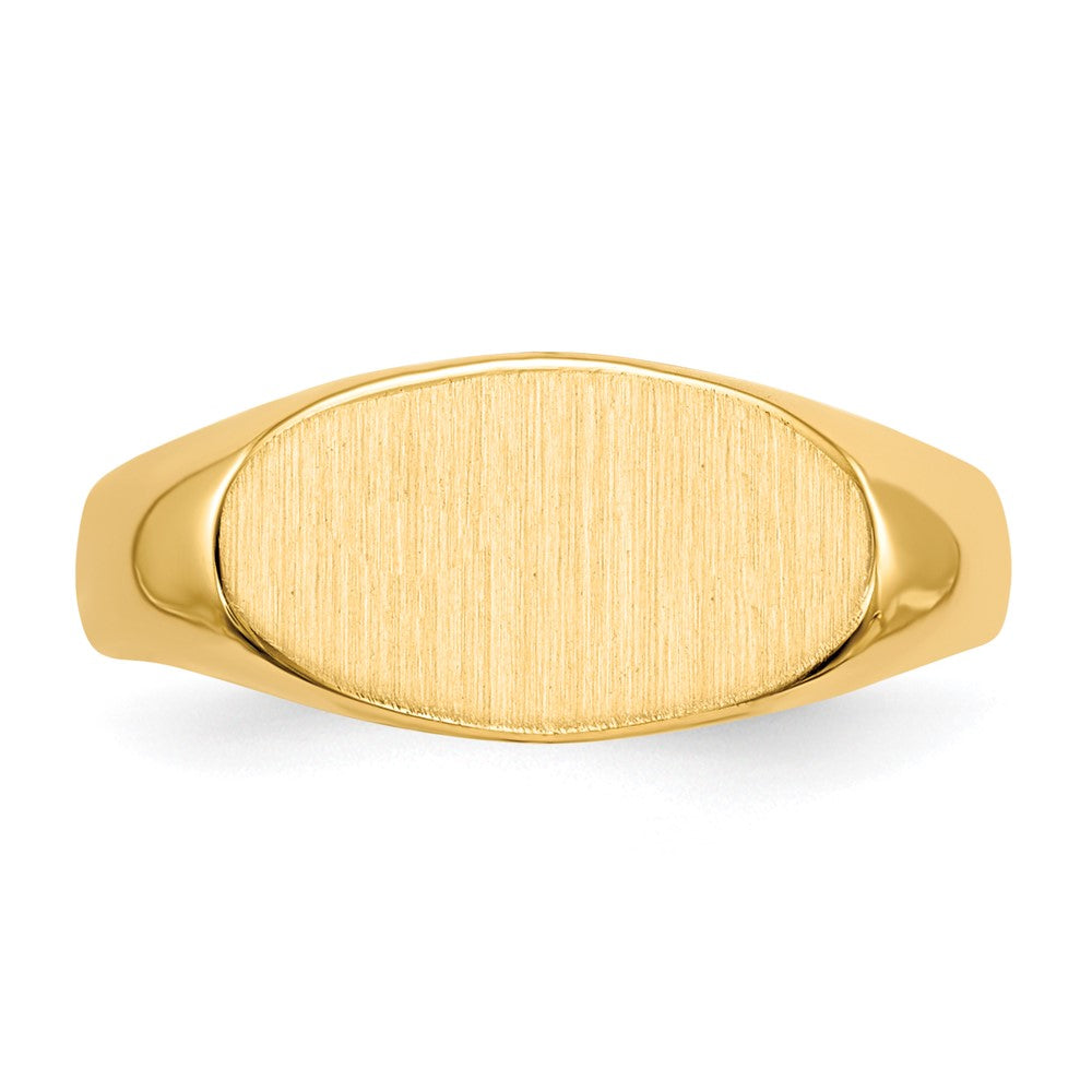 Gold Polished Oval Closed Back Signet Ring