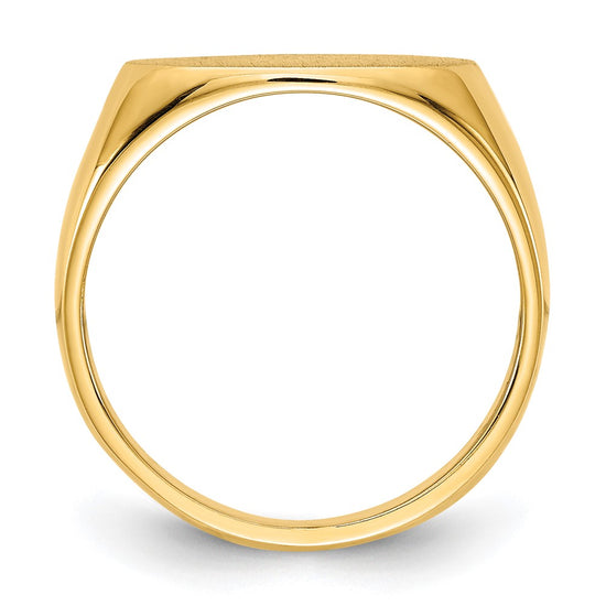 Gold Polished Oval Closed Back Signet Ring
