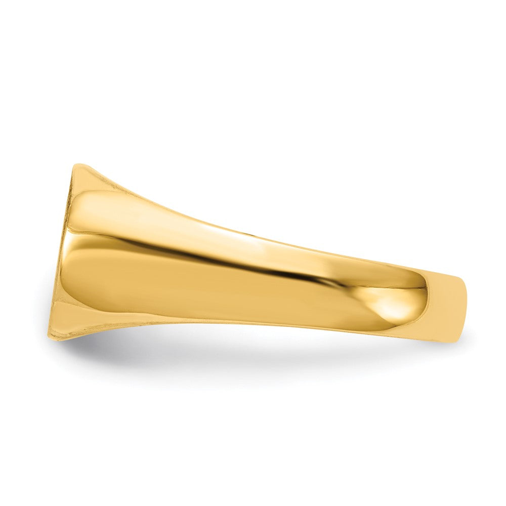 Gold Polished Oval Closed Back Signet Ring