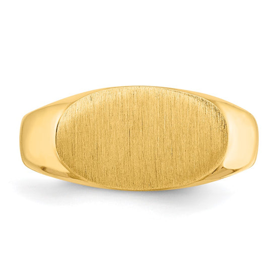 Gold Polished Oval Closed Back Signet Ring
